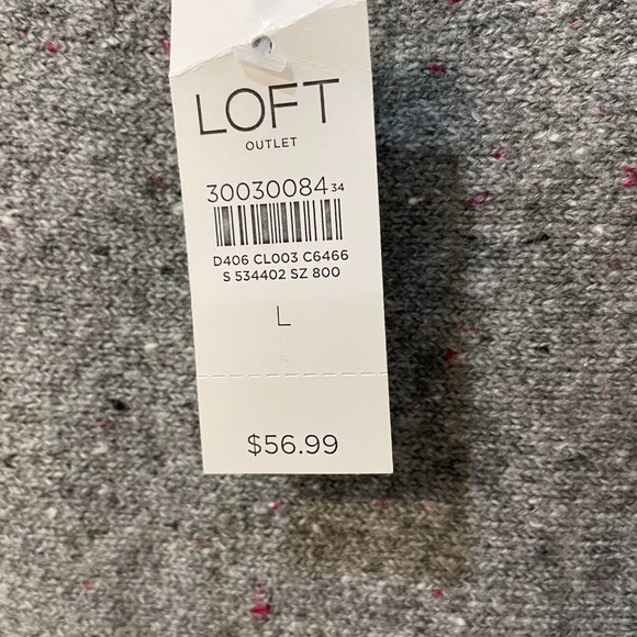 Loft Outlet Heather Gray Short Sleeve Sweater, Size Large (NWT) - Picture 3 of 4